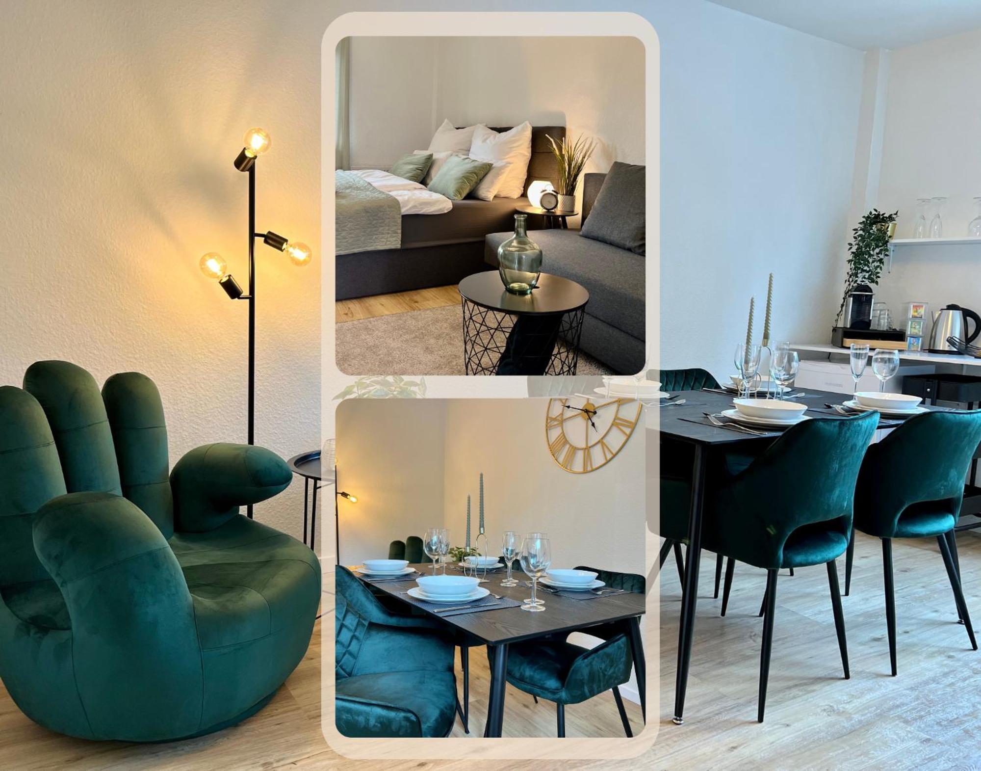 Design Apartment Mit Balkon - Kueche - Netflix Essen Bagian luar foto